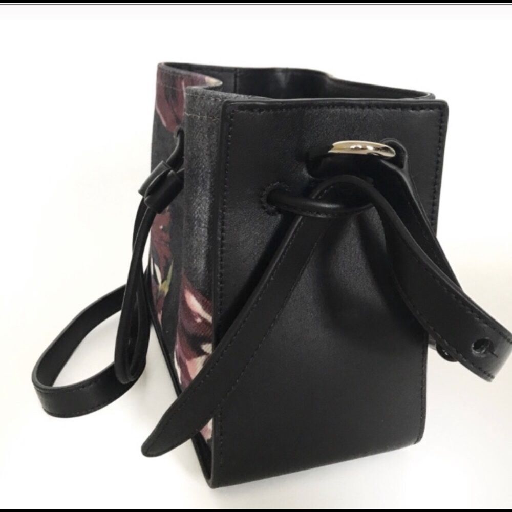 3.1 Philip Lim leather and painted denim black floral bucket bag- AUTH NWT - Picture 5 of 8